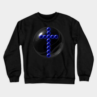 Blue Cross in Glass Ball Crewneck Sweatshirt